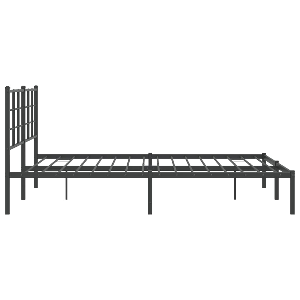 vidaXL Metal Bed Frame with Headboard Black 59.1"x78.7"-4