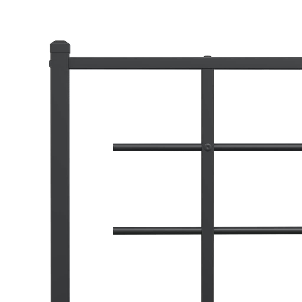 vidaXL Metal Bed Frame with Headboard Black 59.1"x78.7"-6