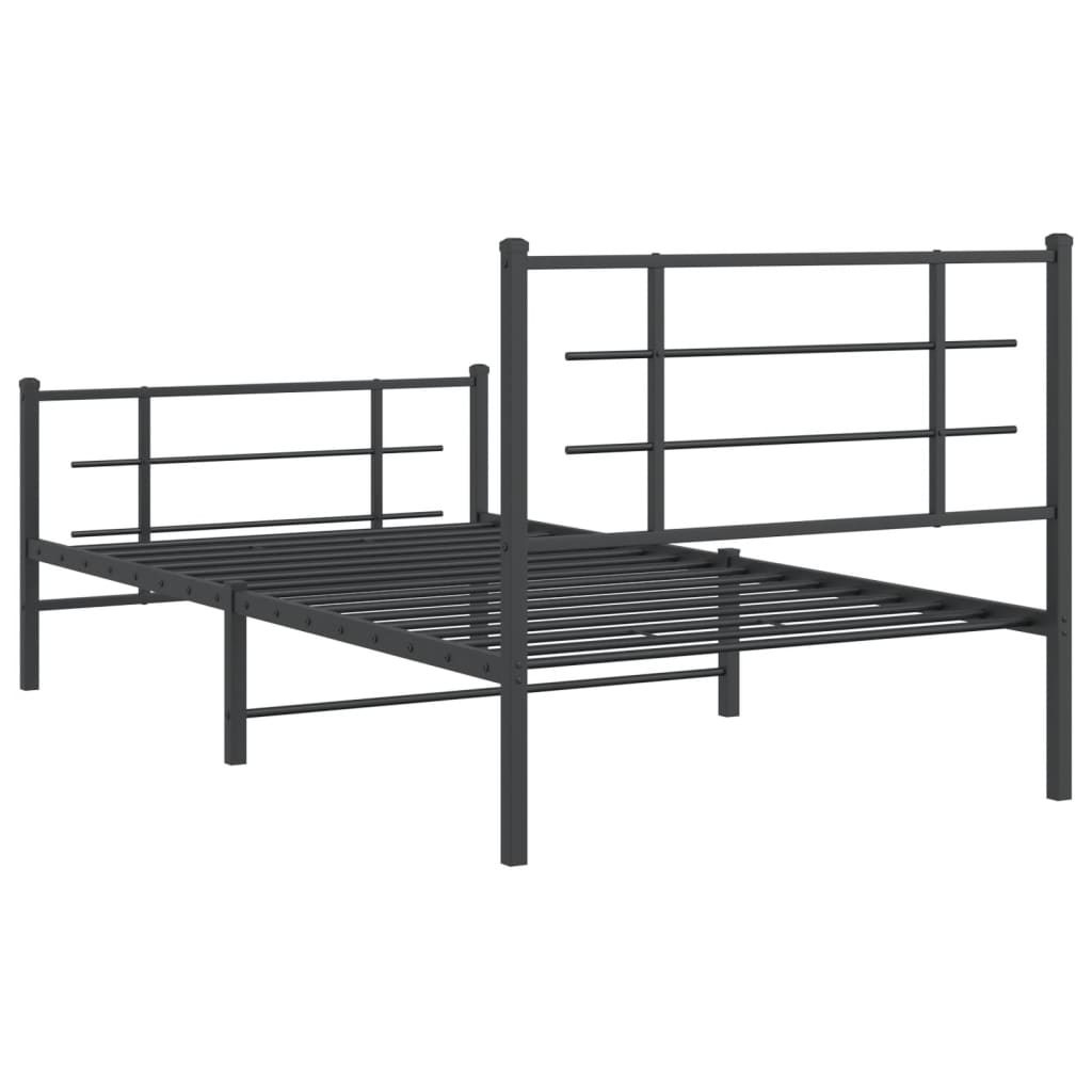 vidaXL Metal Bed Frame with Headboard and Footboard Black 39.4"x78.7"-5