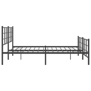 vidaXL Metal Bed Frame with Headboard and Footboard Black 76"x79.9" King-4