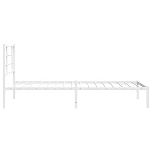 vidaXL Metal Bed Frame with Headboard White 39.4"x78.7"-4