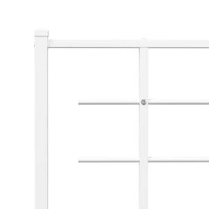 vidaXL Metal Bed Frame with Headboard White 39.4"x78.7"-6