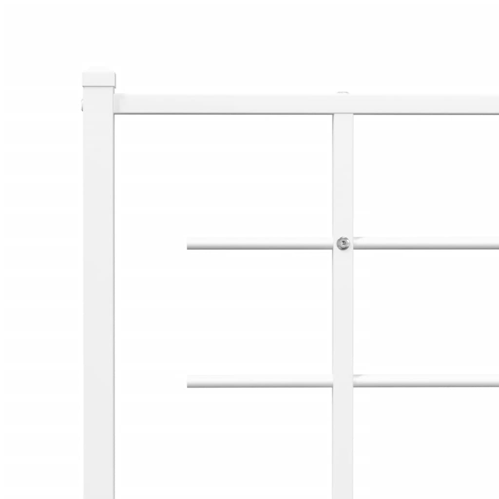 vidaXL Metal Bed Frame with Headboard White 76"x79.9" King-6