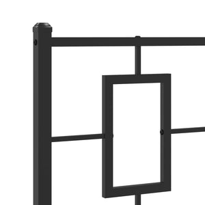 vidaXL Metal Bed Frame with Headboard Black 39.4"x78.7"-6