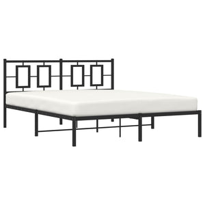 vidaXL Metal Bed Frame with Headboard Black 59.1"x78.7"-4