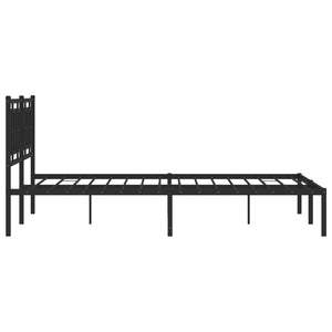 vidaXL Metal Bed Frame with Headboard Black 59.1"x78.7"-6