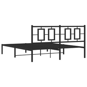 vidaXL Metal Bed Frame with Headboard Black 59.1"x78.7"-7