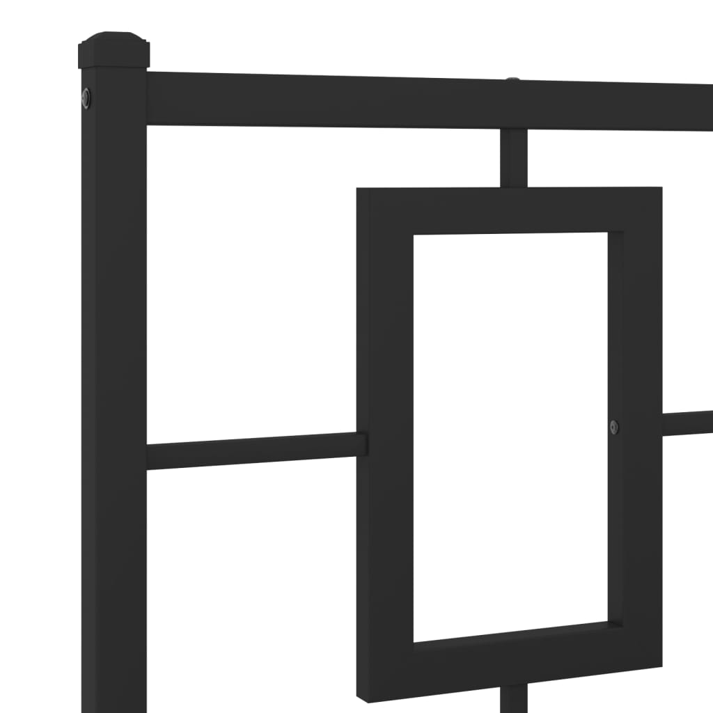 vidaXL Metal Bed Frame with Headboard Black 59.1"x78.7"-8