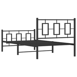 vidaXL Metal Bed Frame with Headboard and Footboard Black 39.4"x78.7"-5