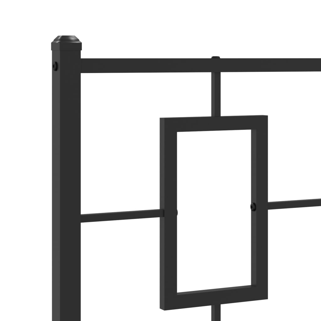 vidaXL Metal Bed Frame with Headboard and Footboard Black 39.4"x78.7"-6