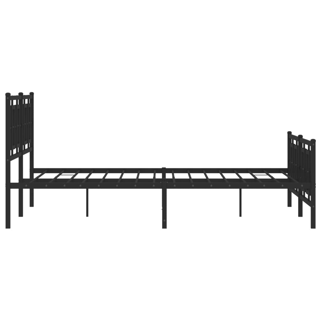 vidaXL Metal Bed Frame with Headboard and Footboard Black 59.1"x78.7"-4