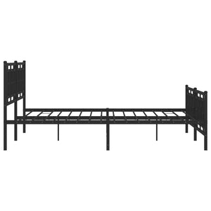 vidaXL Metal Bed Frame with Headboard and Footboard Black 76"x79.9" King-4