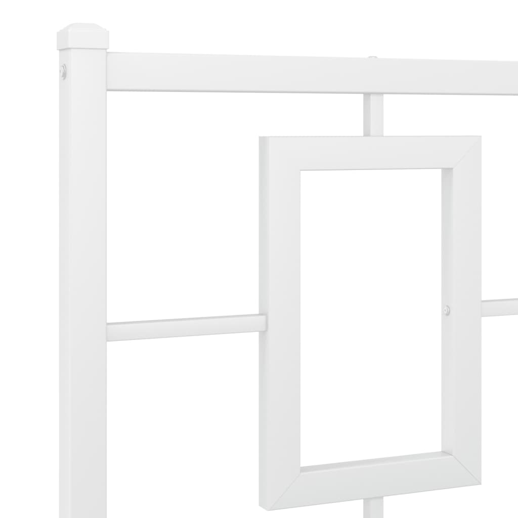 vidaXL Metal Bed Frame with Headboard White 59.1"x78.7"-7