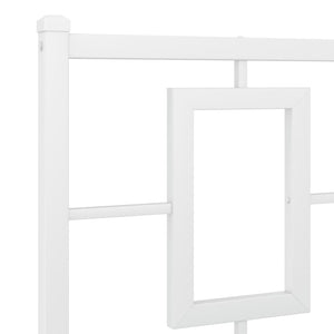 vidaXL Metal Bed Frame with Headboard White 59.1"x78.7"-7