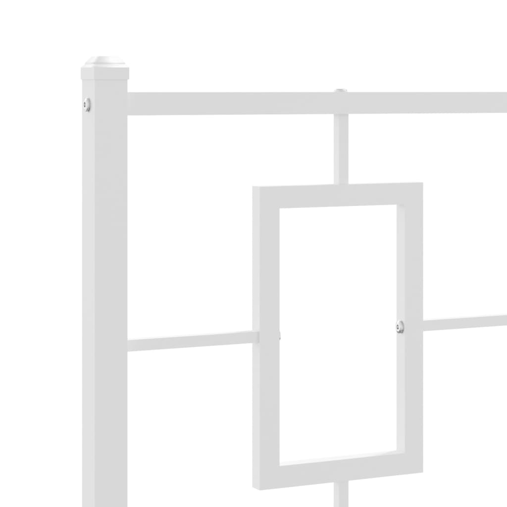 vidaXL Metal Bed Frame with Headboard and Footboard White 39.4"x78.7"-6