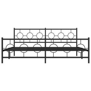 vidaXL Metal Bed Frame with Headboard and Footboard Black 76"x79.9" King-3