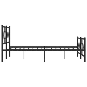 vidaXL Metal Bed Frame with Headboard and Footboard Black 76"x79.9" King-4