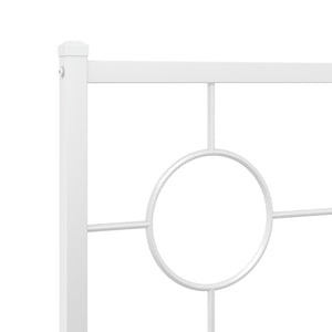 vidaXL Metal Bed Frame with Headboard White 39.4"x78.7"-7