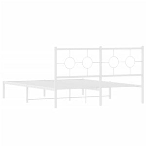 vidaXL Metal Bed Frame with Headboard White 59.1"x78.7"-7