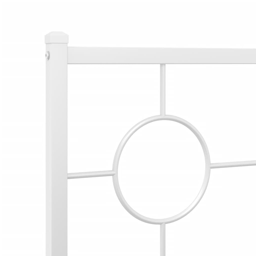 vidaXL Metal Bed Frame with Headboard and Footboard White 39.4"x78.7"-8