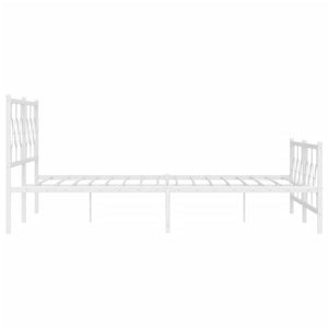 vidaXL Metal Bed Frame with Headboard and Footboard White 76"x79.9" King-8