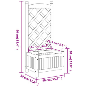 vidaXL Planter with Trellis Black Solid Wood Fir-7