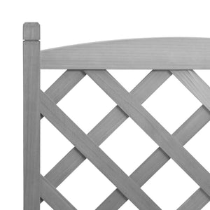 vidaXL Planter with Trellis Gray Solid Wood Fir-7