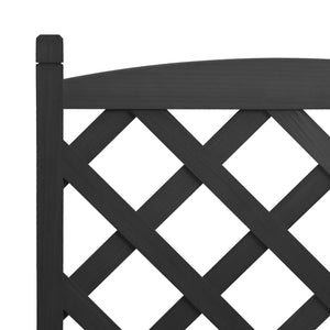 vidaXL Planter with Trellis Black Solid Wood Fir-7