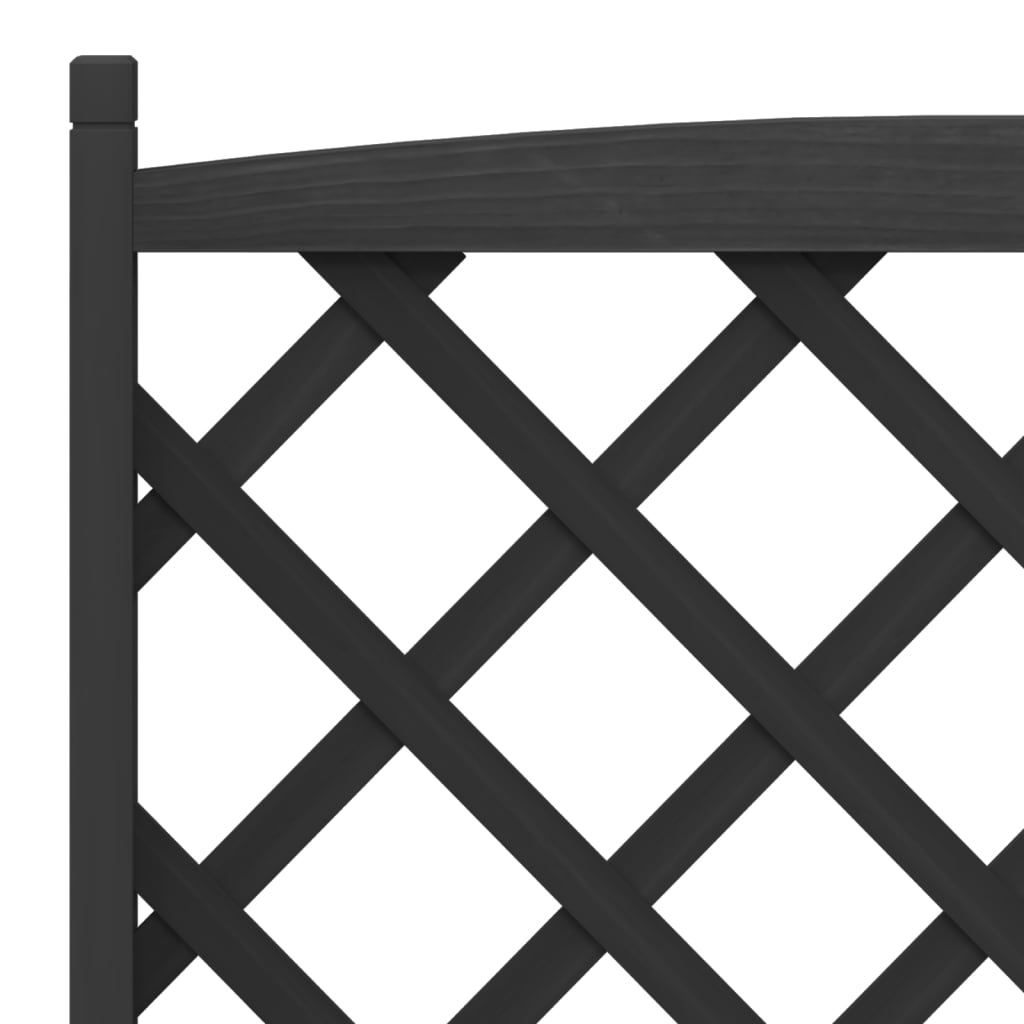 vidaXL Planter with Trellis Black Solid Wood Fir-7