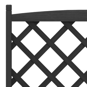 vidaXL Planter with Trellis Black Solid Wood Fir-7