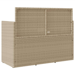 vidaXL Patio Bench with Cushions Beige Poly Rattan-28