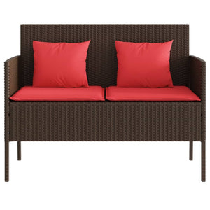 vidaXL Patio Bench with Cushions Outdoor Garden Loveseat Furniture Poly Rattan-29