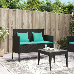 vidaXL Patio Bench with Cushions Outdoor Garden Loveseat Furniture Poly Rattan-8