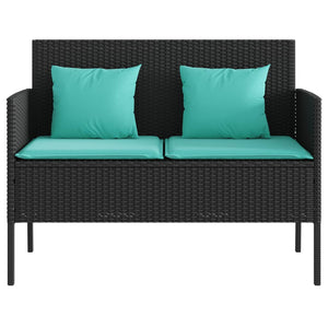 vidaXL Patio Bench with Cushions Outdoor Garden Loveseat Furniture Poly Rattan-16