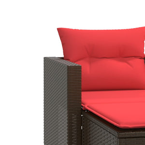 vidaXL Patio Sofa 2-Seater with Stools Brown Poly Rattan-5