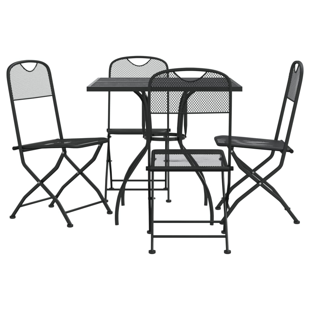 vidaXL Patio Dining Set Outdoor Furniture Conversation Anthracite Metal Mesh-1