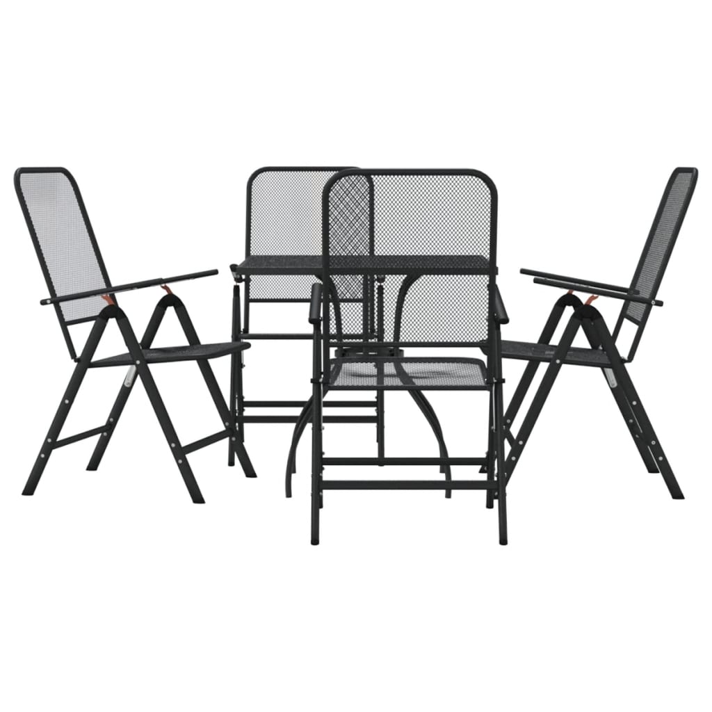 vidaXL Patio Dining Set Outdoor Furniture Conversation Anthracite Metal Mesh-1