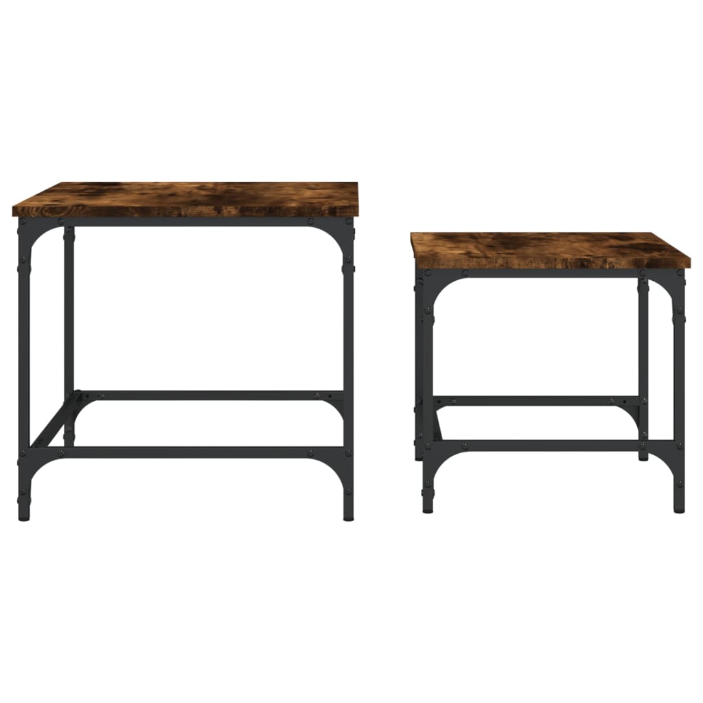 vidaXL Nesting Coffee Tables Stand for Living Room Set of 2 Engineered Wood-4