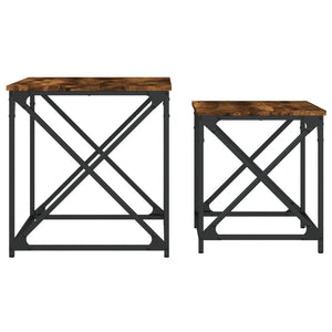 vidaXL Nesting Coffee Tables Accent Desk Furniture Set of 2 Engineered Wood-4