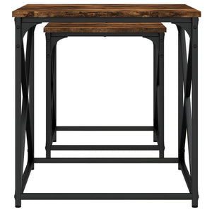 vidaXL Nesting Coffee Tables Accent Desk Furniture Set of 2 Engineered Wood-5