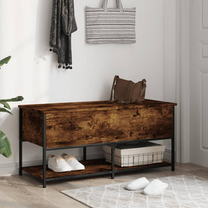 vidaXL Storage Bench Smoked Oak 39.4"x16.7"x18.5" Engineered Wood-1