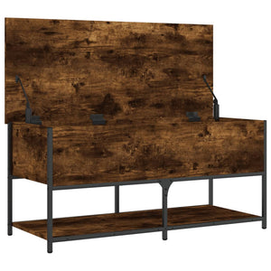 vidaXL Storage Bench Smoked Oak 39.4"x16.7"x18.5" Engineered Wood-5