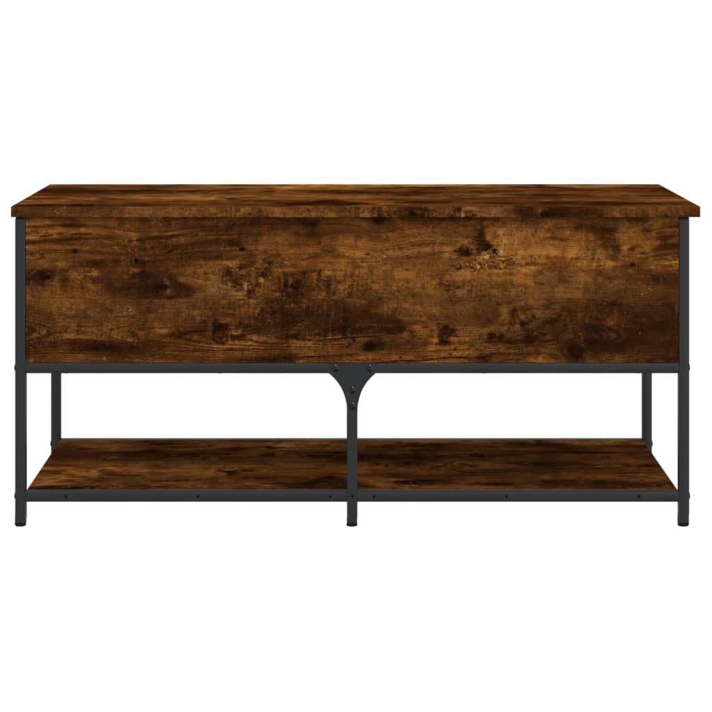 vidaXL Storage Bench Smoked Oak 39.4"x16.7"x18.5" Engineered Wood-6