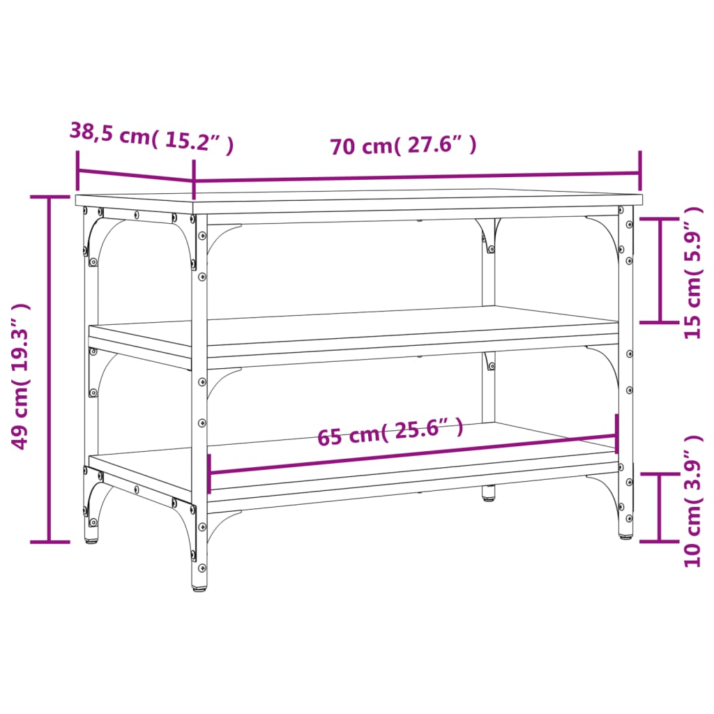 vidaXL Shoe Bench Storage Organizer Entryway Hallway Furniture Engineered Wood-7