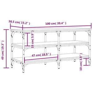 vidaXL Shoe Bench Storage Organizer Entryway Hallway Furniture Engineered Wood-7