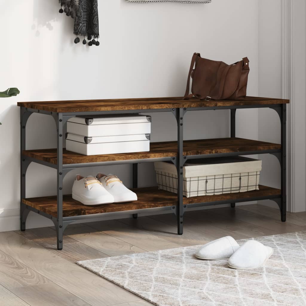 vidaXL Shoe Bench Storage Organizer Entryway Hallway Furniture Engineered Wood-0