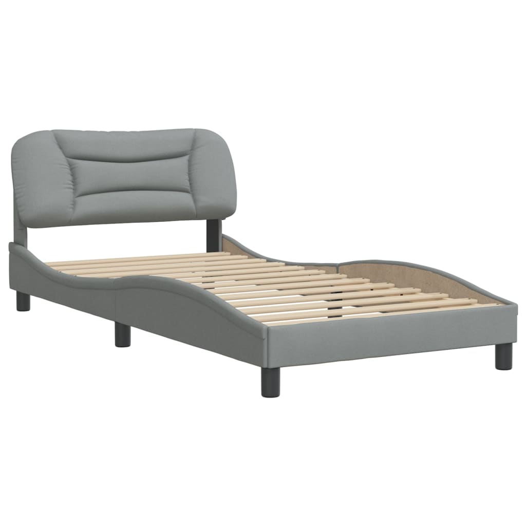 vidaXL Bed Frame with Headboard Mattress Foundation Bedroom Furniture Fabric-25