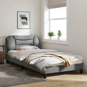 vidaXL Bed Frame with Headboard Mattress Foundation Bedroom Furniture Fabric-31