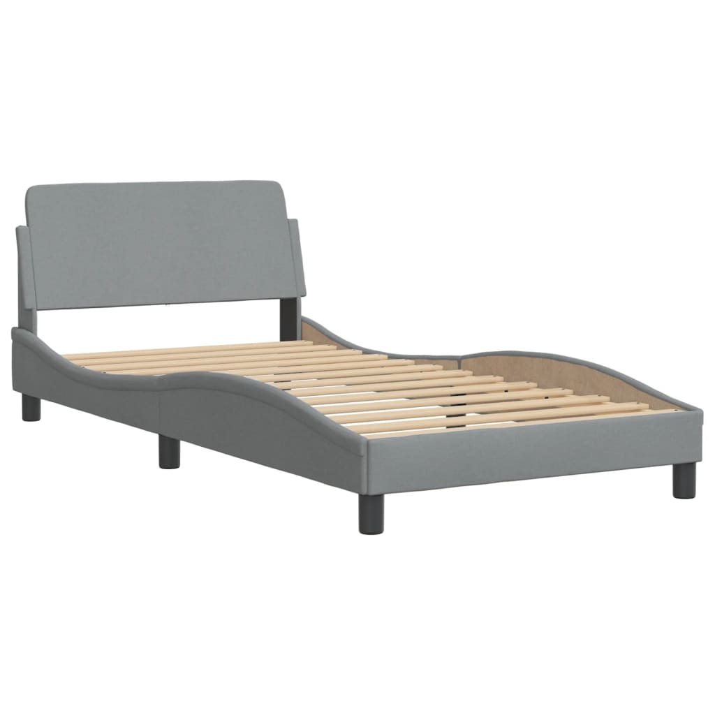 vidaXL Bed Frame with Headboard Mattress Foundation Bedroom Furniture Fabric-6