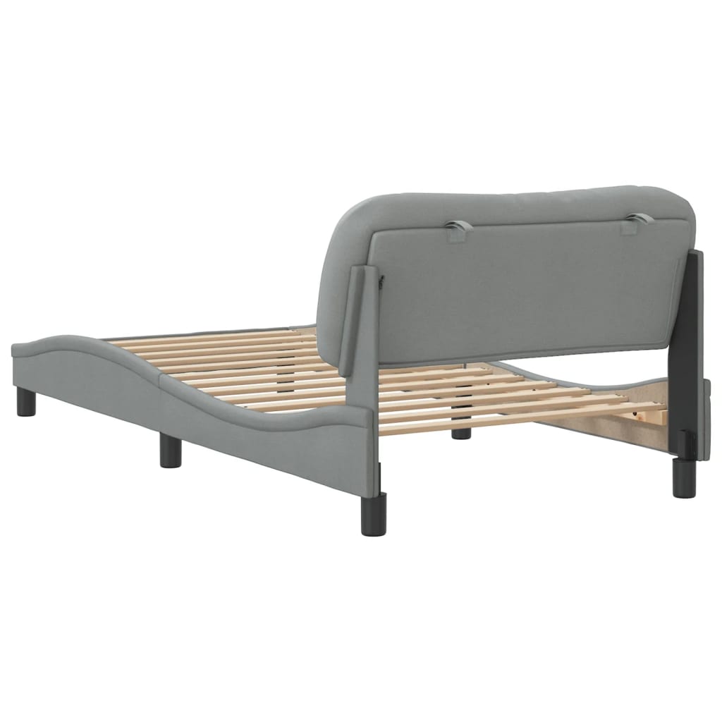 vidaXL Bed Frame with Headboard Mattress Foundation Bedroom Furniture Fabric-18